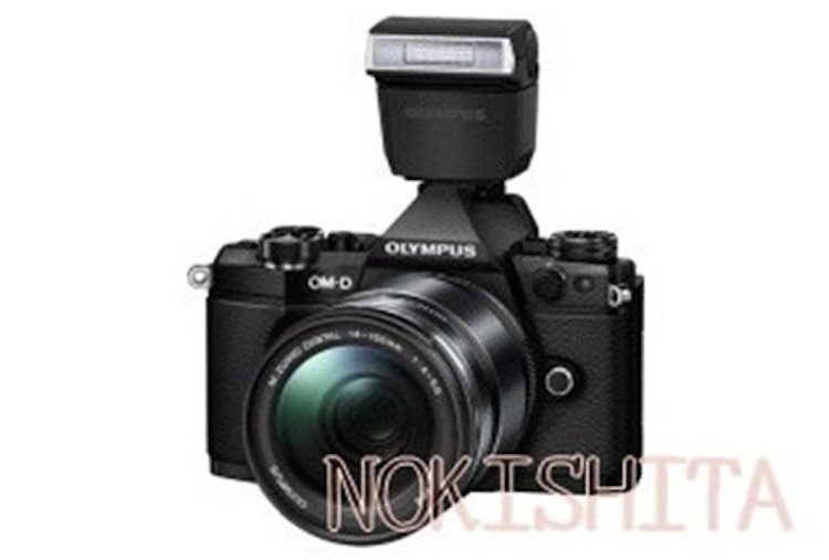 Olympus-E-M5II-camera-with-FL-LM3-flash