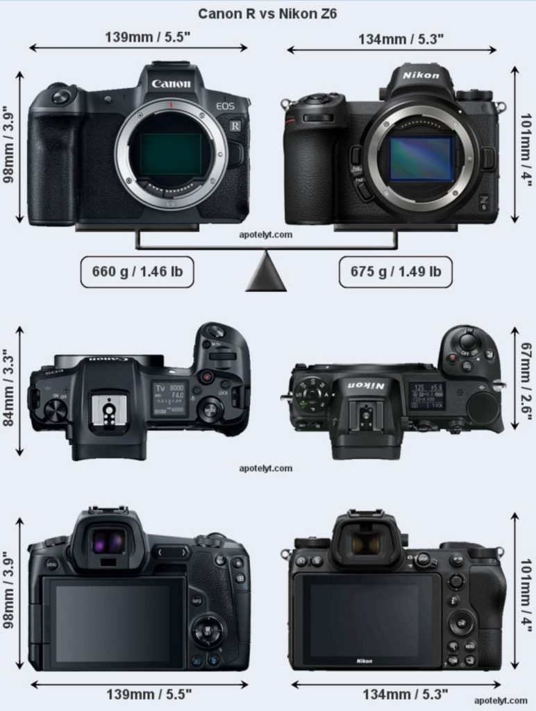 Canon EOS R vs Nikon Z6 vs Sony A7 III Size Comparison Daily Camera News